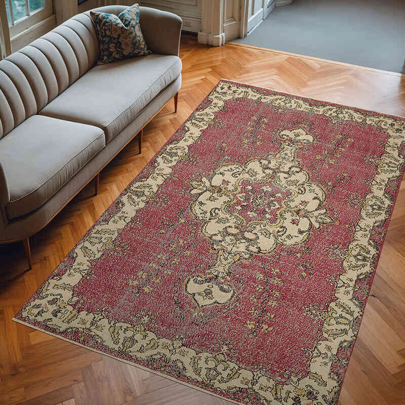 El Dokuma Vintage Halı - 198 cm x 307 cm - K0078796
