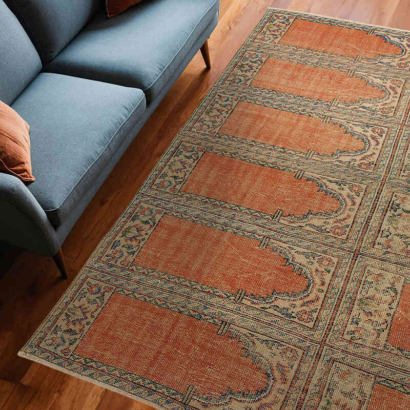 El Dokuma Vintage Halı - 237 cm x 265 cm - K0078803