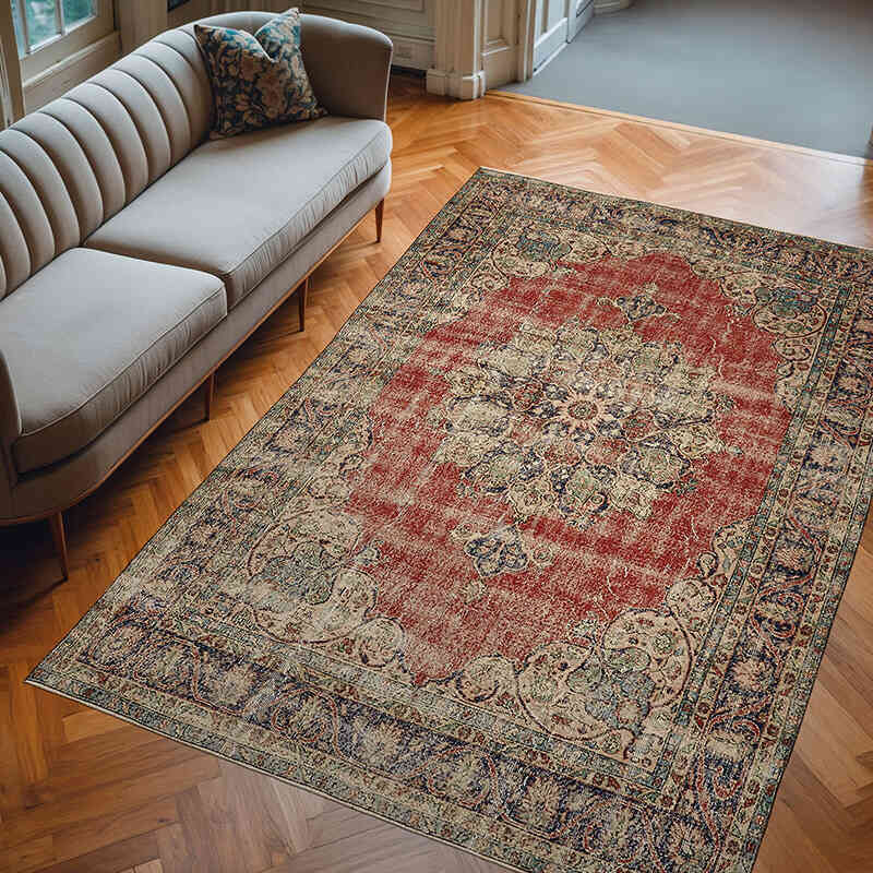 Vintage Turkish Hand-Knotted Rug - 6' 9" x 9' 9" (81" x 117") - K0078805