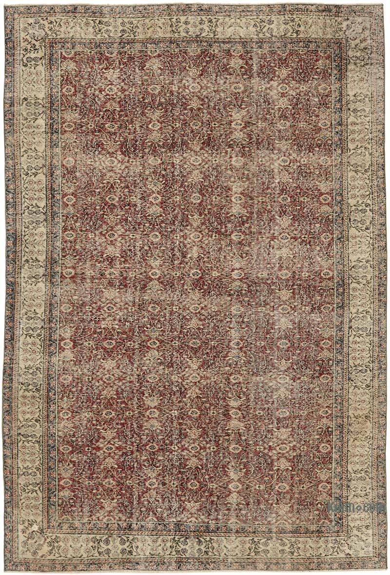 Alfombra Vintage Turca Anudada a Mano - 204 cm x 304 cm - K0078807