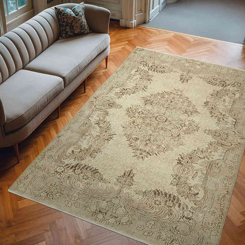 Alfombra Vintage Turca Anudada a Mano - 206 cm x 305 cm - K0078815