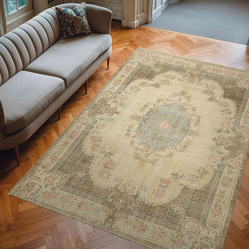 El Dokuma Vintage Halı - 208 cm x 304 cm - K0078823