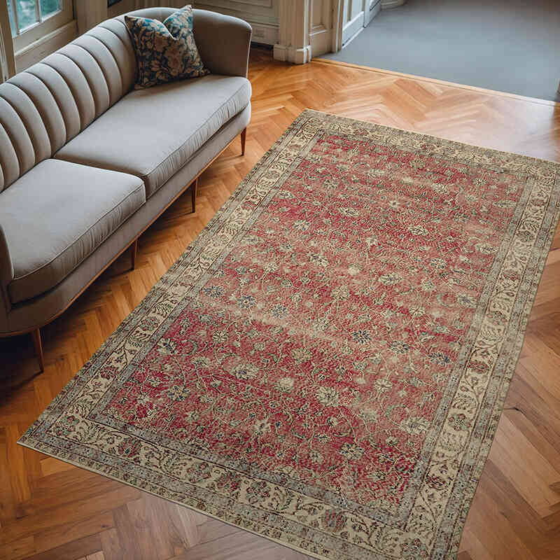 Vintage Turkish Hand-Knotted Rug - 6' 4" x 10' 2" (76" x 122") - K0078826