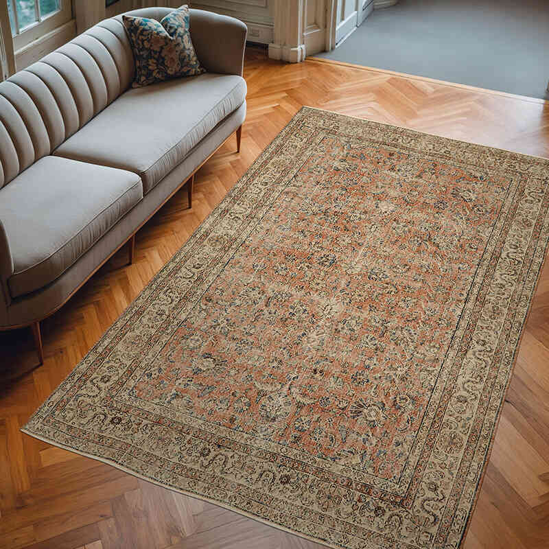Alfombra Vintage Turca Anudada a Mano - 202 cm x 312 cm - K0078830