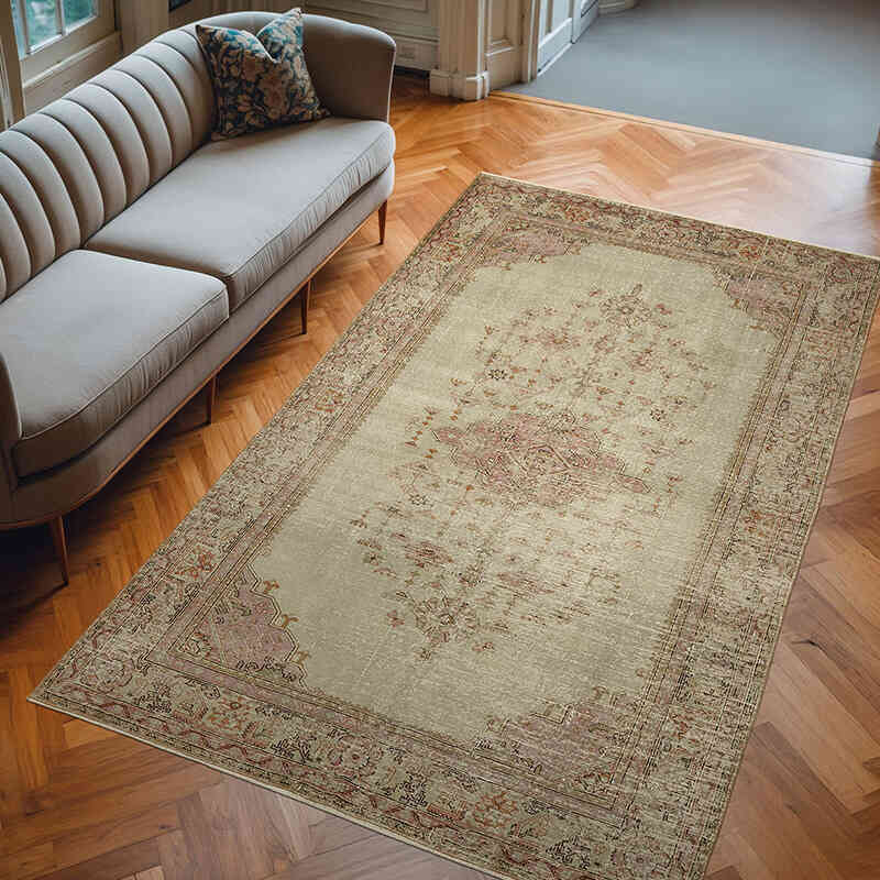 Vintage Turkish Hand-Knotted Rug - 6' 3" x 10' 3" (75" x 123") - K0078831