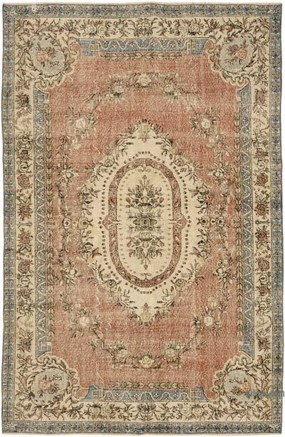 Alfombra Vintage Turca Anudada a Mano - 202 cm x 303 cm