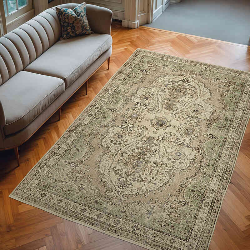 Alfombra Vintage Turca Anudada a Mano - 200 cm x 310 cm - K0078837