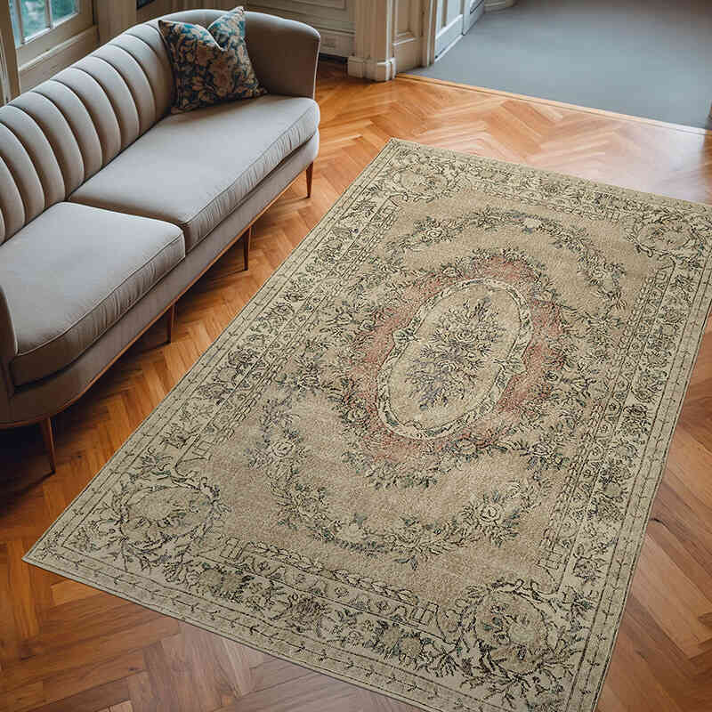 Alfombra Vintage Turca Anudada a Mano - 190 cm x 295 cm - K0078839