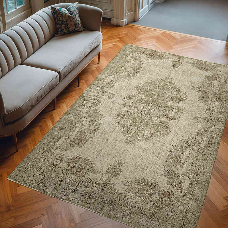 Alfombra Vintage Turca Anudada a Mano - 193 cm x 290 cm - K0078840
