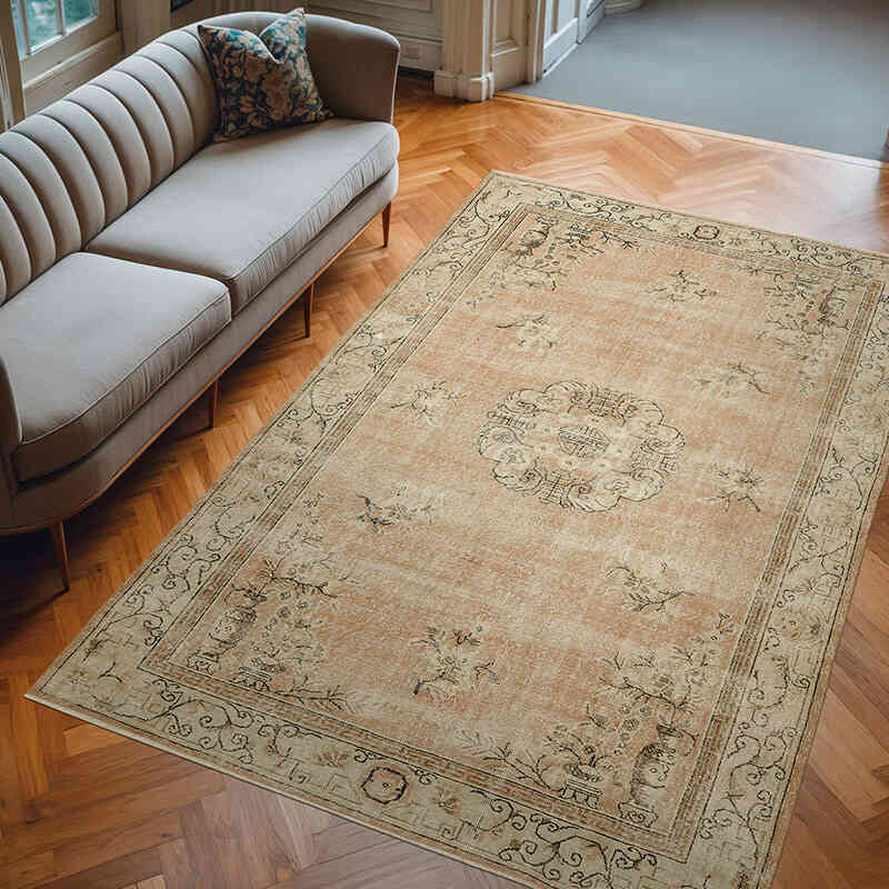 Alfombra Vintage Turca Anudada a Mano - 204 cm x 306 cm - K0078841