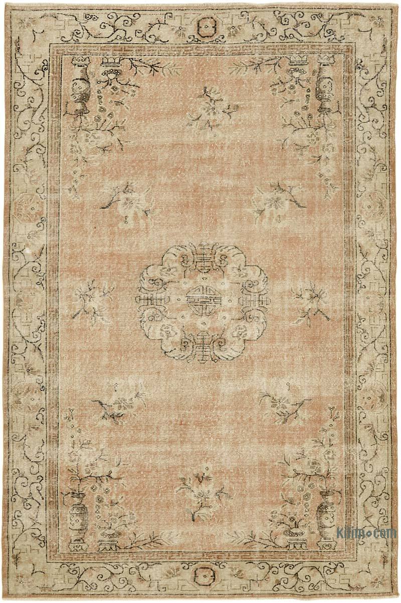Alfombra Vintage Turca Anudada a Mano - 204 cm x 306 cm - K0078841