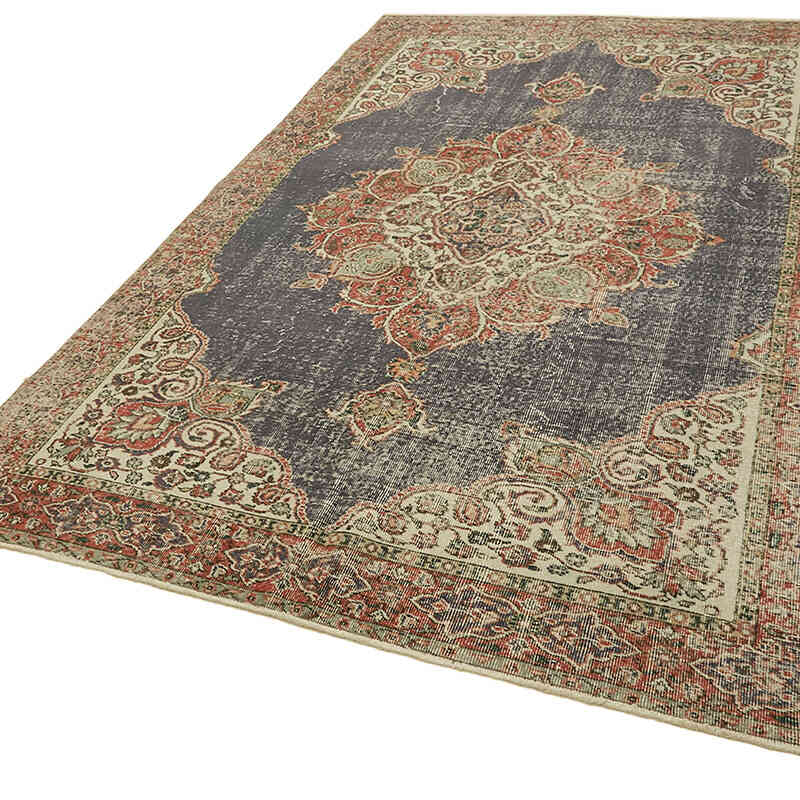Alfombra Vintage Turca Anudada a Mano - 198 cm x 302 cm - K0078844