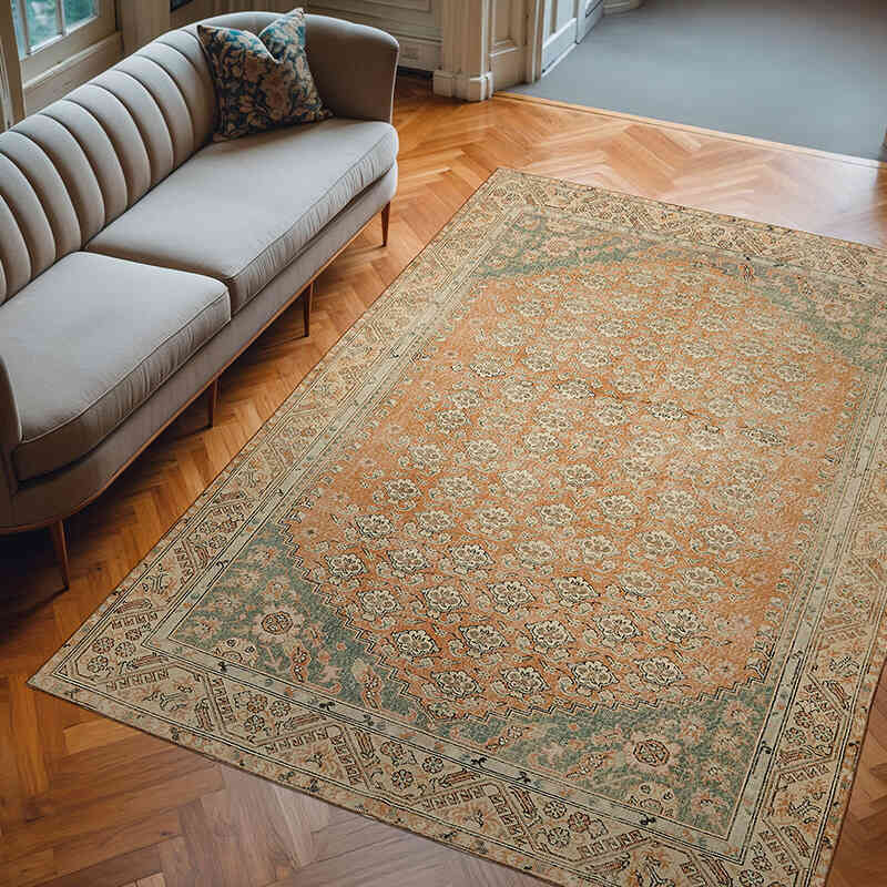 Vintage Turkish Hand-Knotted Rug - 6' 9" x 9' 8" (81" x 116") - K0078851