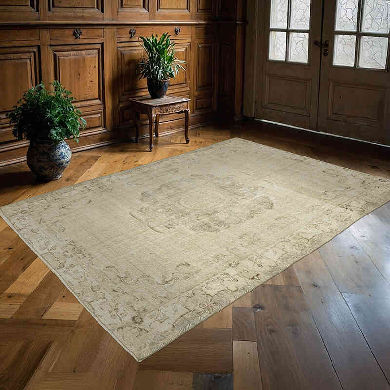 Alfombra Vintage Turca Anudada a Mano - 178 cm x 243 cm - K0078852