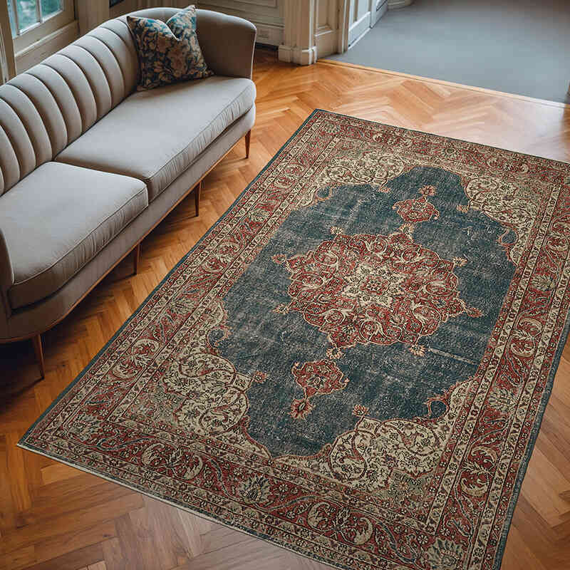 El Dokuma Vintage Halı - 196 cm x 307 cm - K0078858