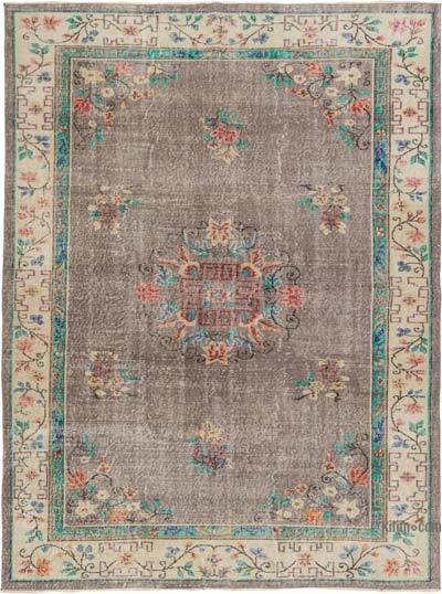 Vintage Turkish Hand-Knotted Rug - 7'  x 9' 4" (84" x 112")