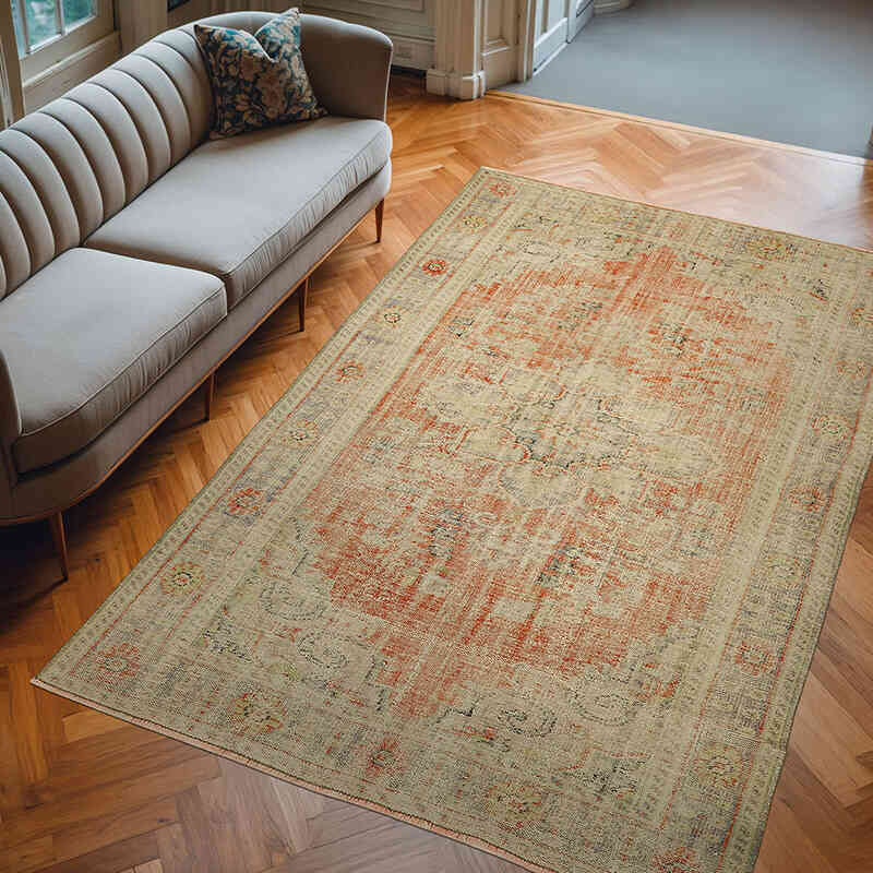 El Dokuma Vintage Halı - 190 cm x 297 cm - K0078862