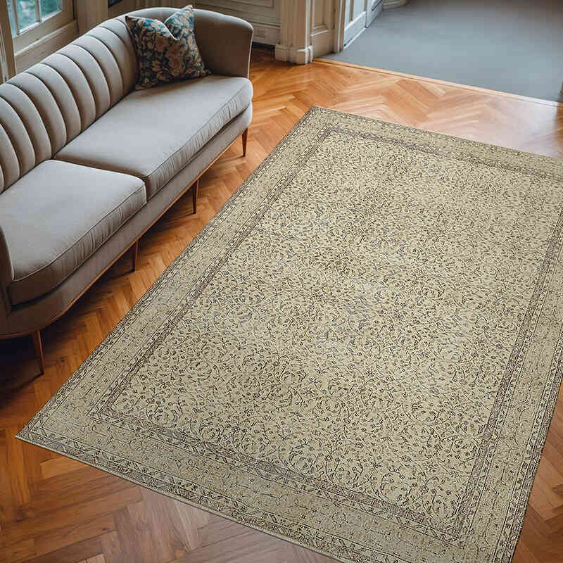 Vintage Turkish Hand-Knotted Rug - 6' 11" x 9' 8" (83" x 116") - K0078879