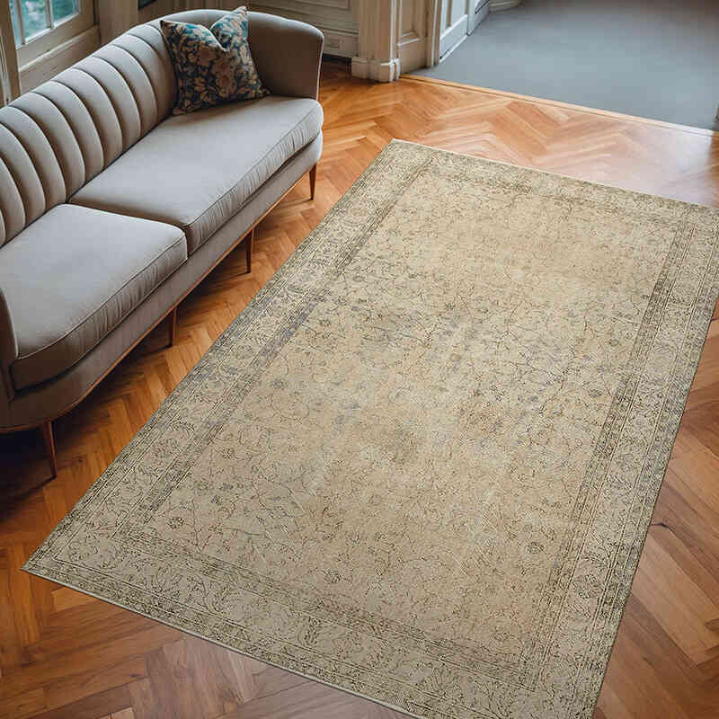 Alfombra Vintage Turca Anudada a Mano - 189 cm x 298 cm - K0078880