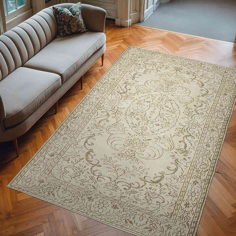 Alfombra Vintage Turca Anudada a Mano - 190 cm x 290 cm - K0078893