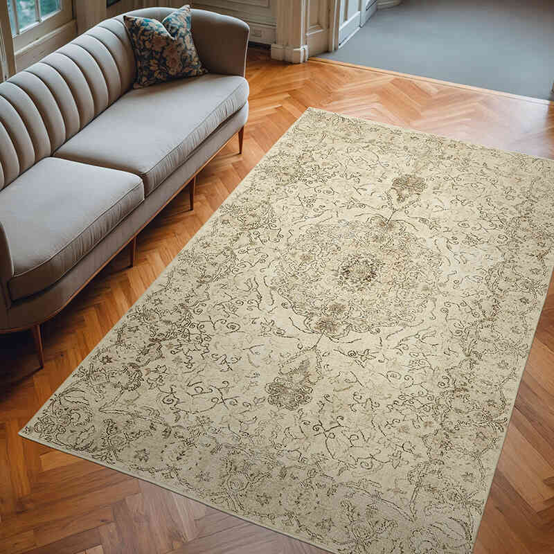 Alfombra Vintage Turca Anudada a Mano - 193 cm x 292 cm - K0078898