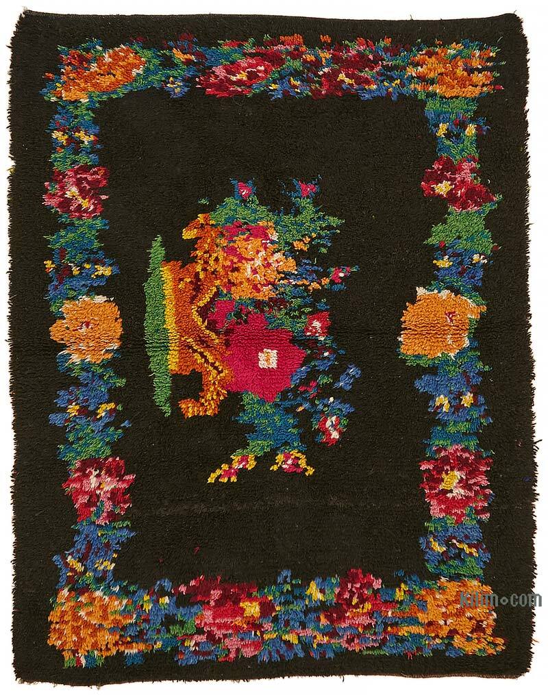 Vintage Anatolian Tulu Rug - 4' 6" x 5' 7" (54" x 67") - K0079016