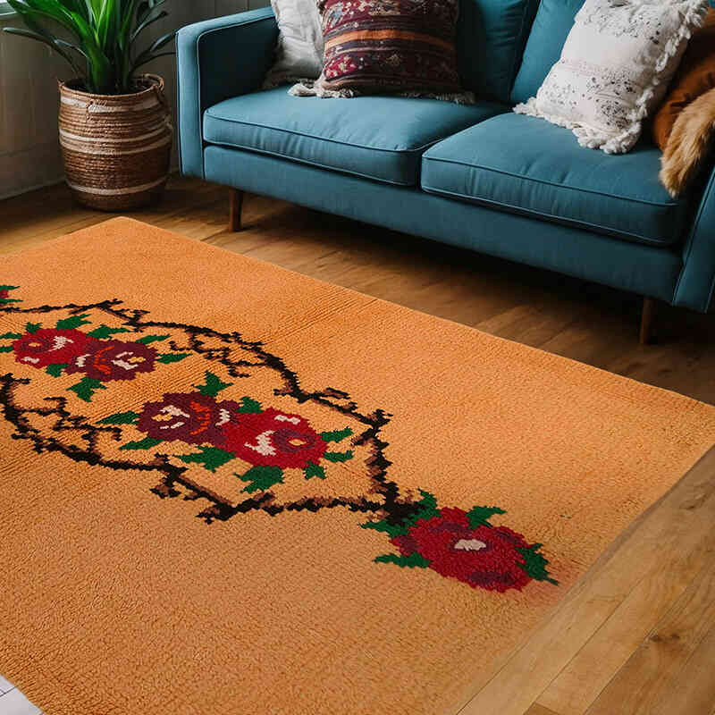 Vintage Anatolian Tulu Rug - 4' 11" x 6' 9" (59" x 81") - K0079038