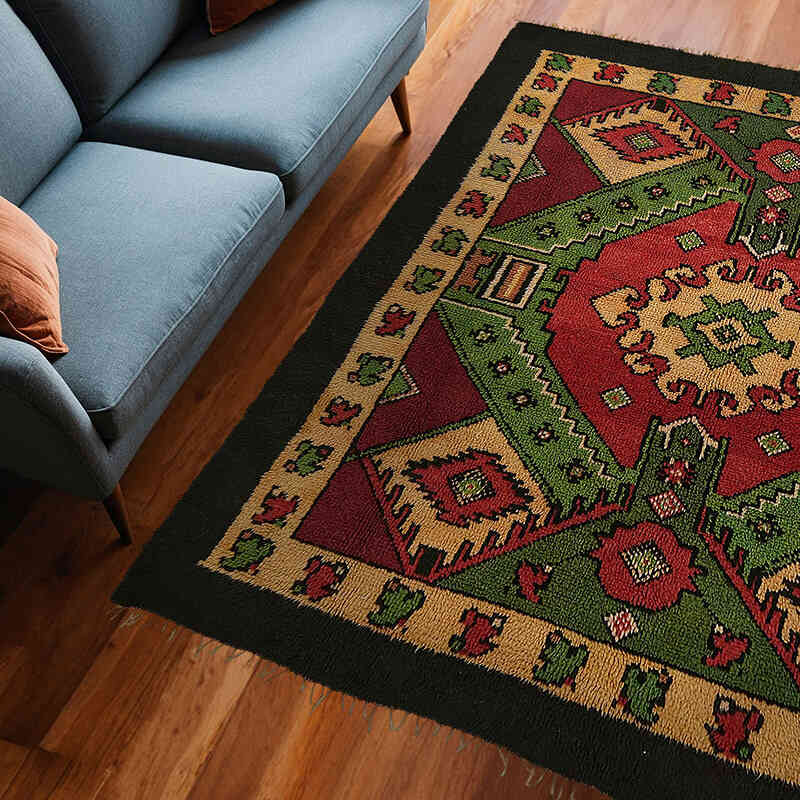 Vintage Anatolian Tulu Rug - 6' 4" x 7' 4" (76" x 88") - K0079064