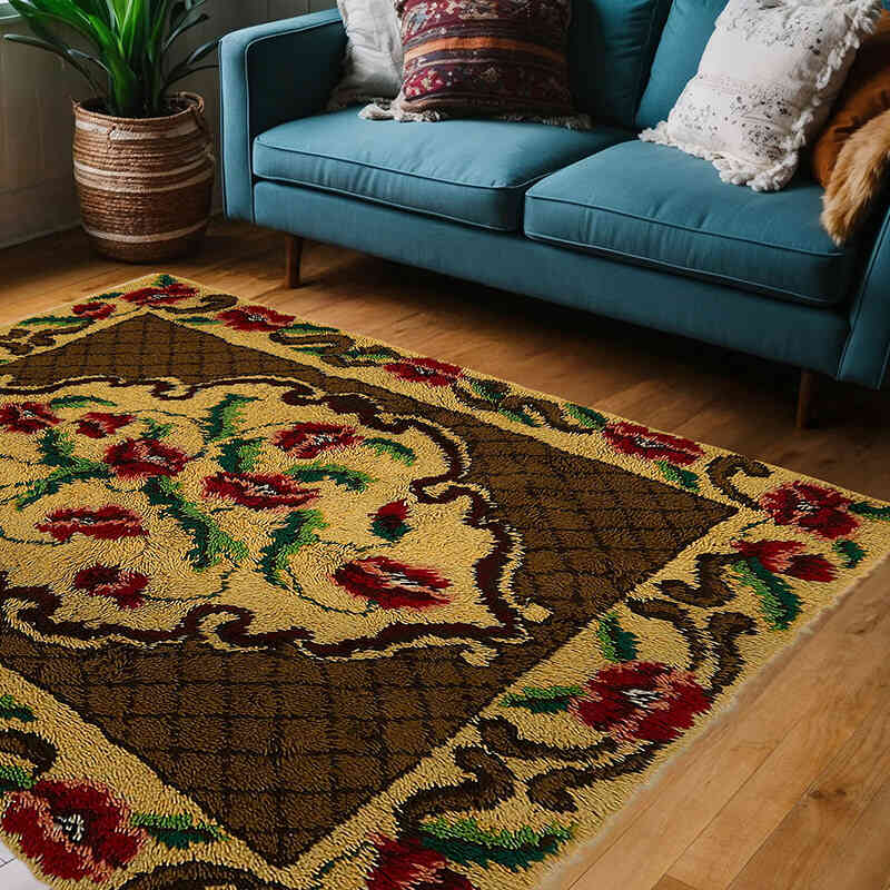 Vintage Anatolian Tulu Rug - 5' 1" x 6' 9" (61" x 81") - K0079074