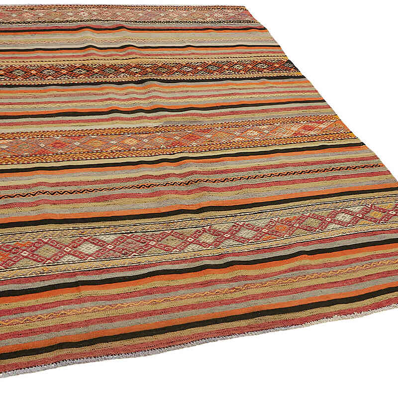 Vintage Anatolian Kilim Rug - 5' 7" x 6' 4" (67" x 76") - K0079094
