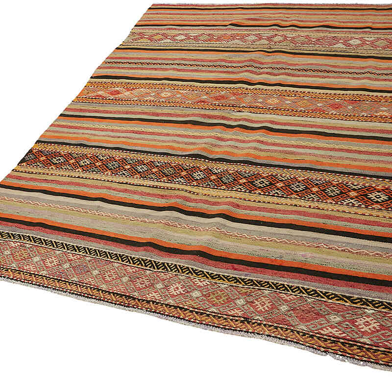 Vintage Anatolian Kilim Rug - 5' 7" x 6' 4" (67" x 76") - K0079094