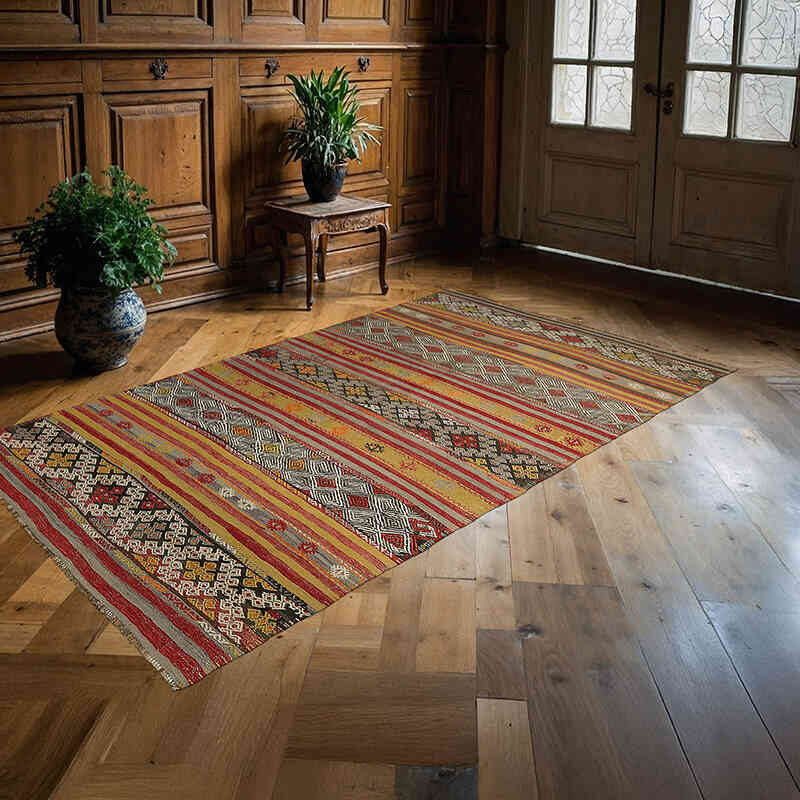 Alfombra Vintage Anatolian Kilim - 154 cm x 250 cm - K0079099