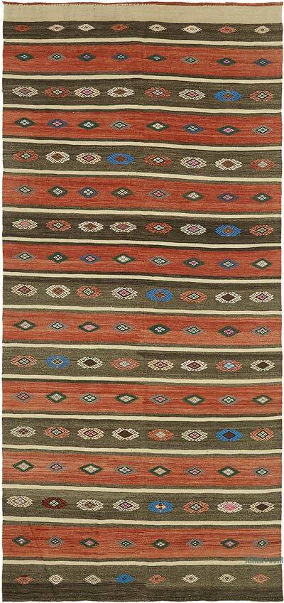 Vintage Anatolian Kilim Rug - 5' 7" x 11' 5" (67" x 137")