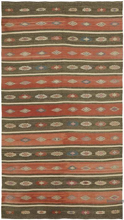Vintage Anatolian Kilim Rug - 5' 5" x 9' 6" (65" x 114")