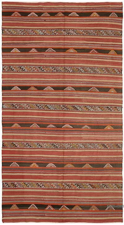 Vintage Anatolian Kilim Rug - 5' 6" x 9' 7" (66" x 115")