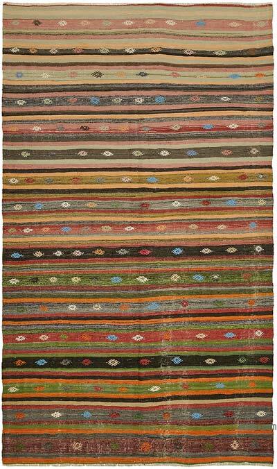 Vintage Anatolian Kilim Rug - 6' 5" x 10' 8" (77" x 128")