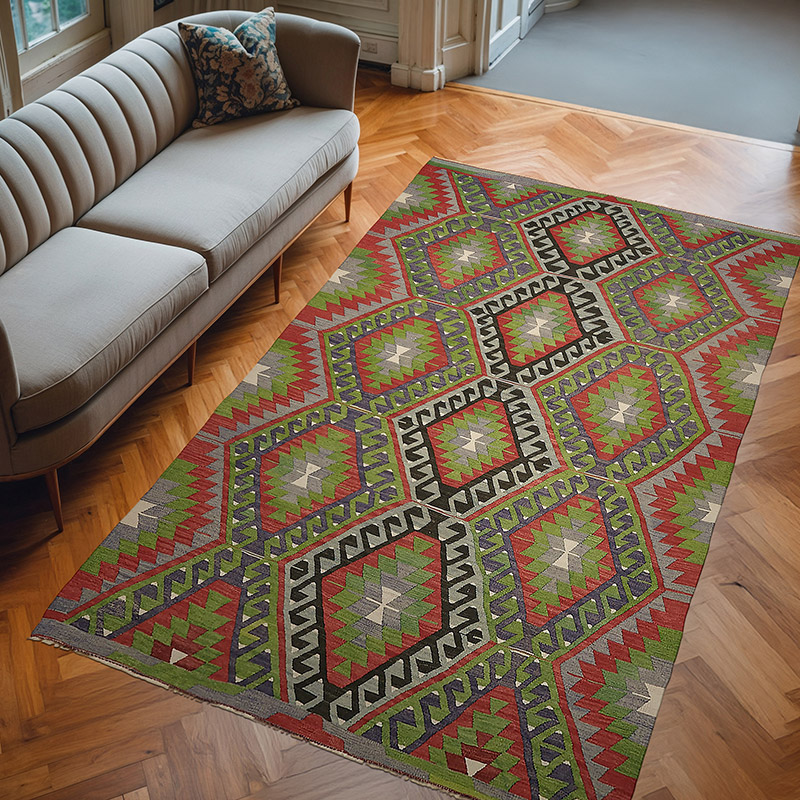 Alfombra Vintage Anatolian Kilim - 176 cm x 280 cm - K0079113