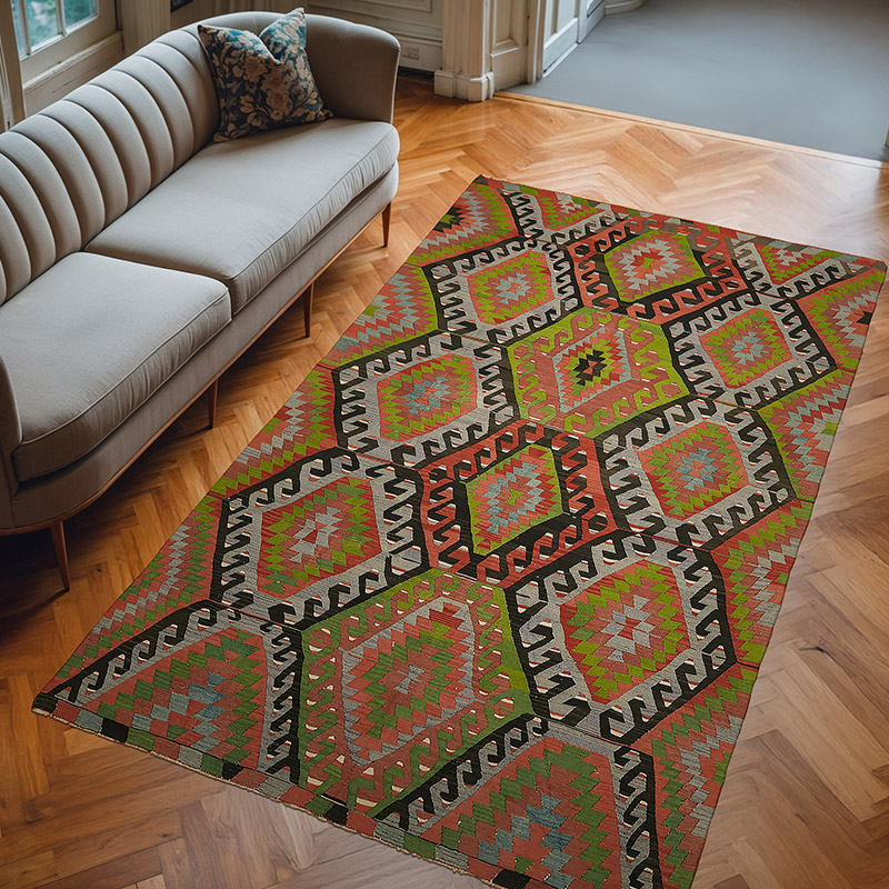 Alfombra Vintage Anatolian Kilim - 198 cm x 320 cm - K0079114