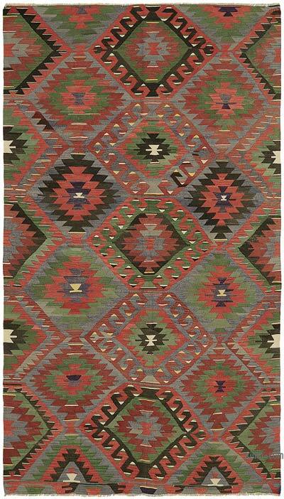 Vintage Anatolian Kilim Rug - 5' 10" x 10' 1" (70" x 121")