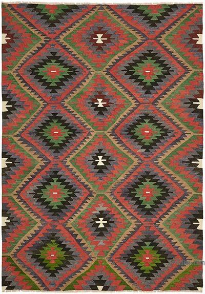 Vintage Anatolian Kilim Rug - 6' 8" x 9' 4" (80" x 112")