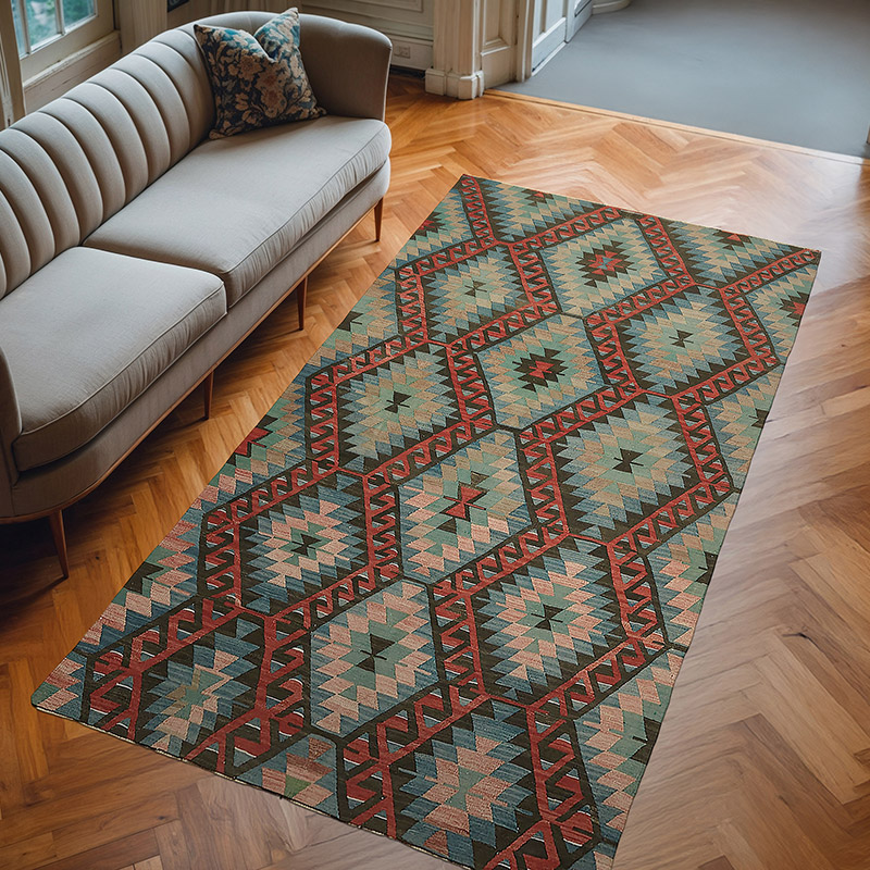 Vintage Anatolian Kilim Rug - 5' 2" x 9' 9" (62" x 117") - K0079125