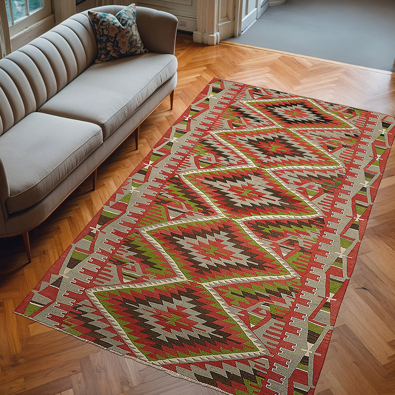 Vintage Anatolian Kilim Rug - 5' 10" x 9' 5" (70" x 113") - K0079133