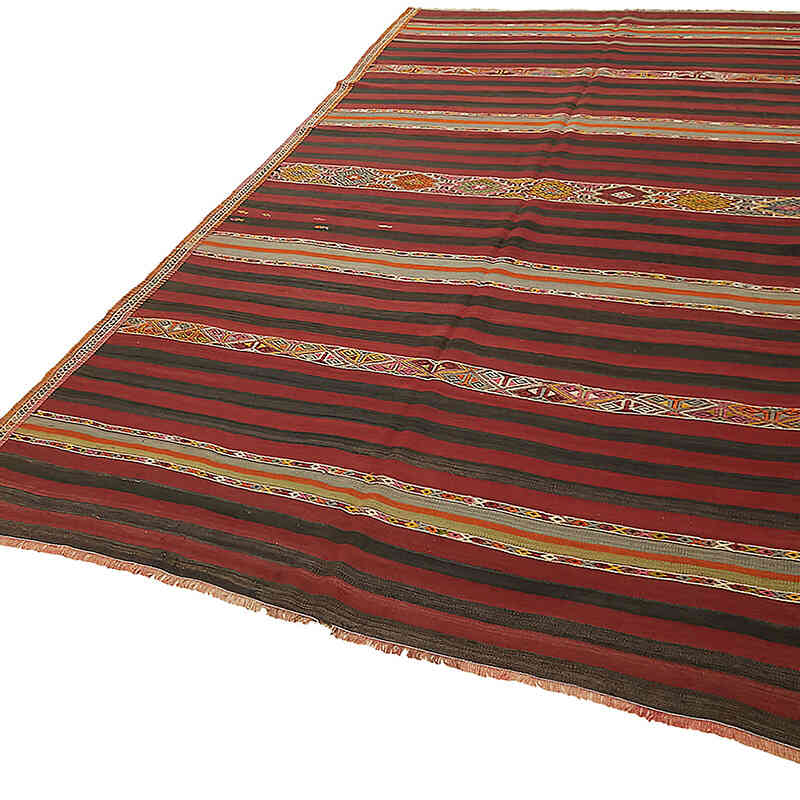 Vintage Balikesir Kilim Rug - 5' 11" x 9' 9" (71" x 117") - K0079139