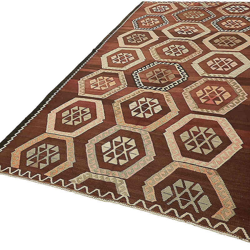 Vintage Anatolian Kilim Rug - 5' 10" x 11' 8" (70" x 140") - K0079144