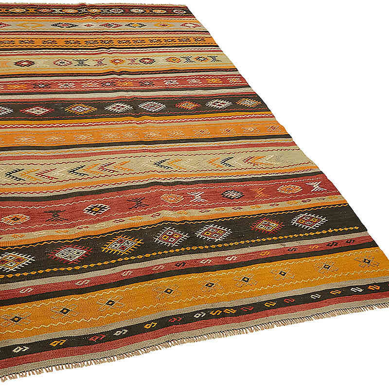 Vintage Anatolian Kilim Rug - 5'  x 8' 8" (60" x 104") - K0079153