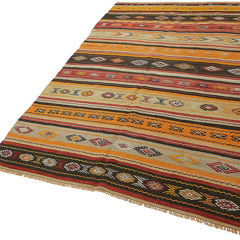 Vintage Anatolian Kilim Rug - 5'  x 8' 8" (60" x 104") - K0079153