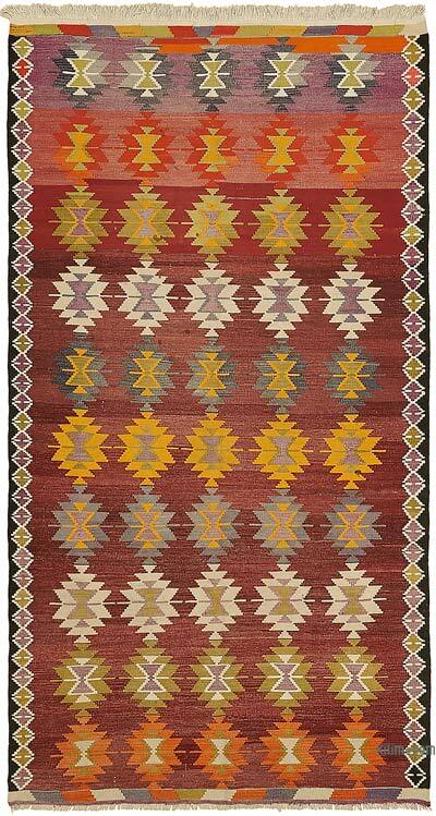 Vintage Anatolian Kilim Rug - 5' 9" x 10' 2" (69" x 122")