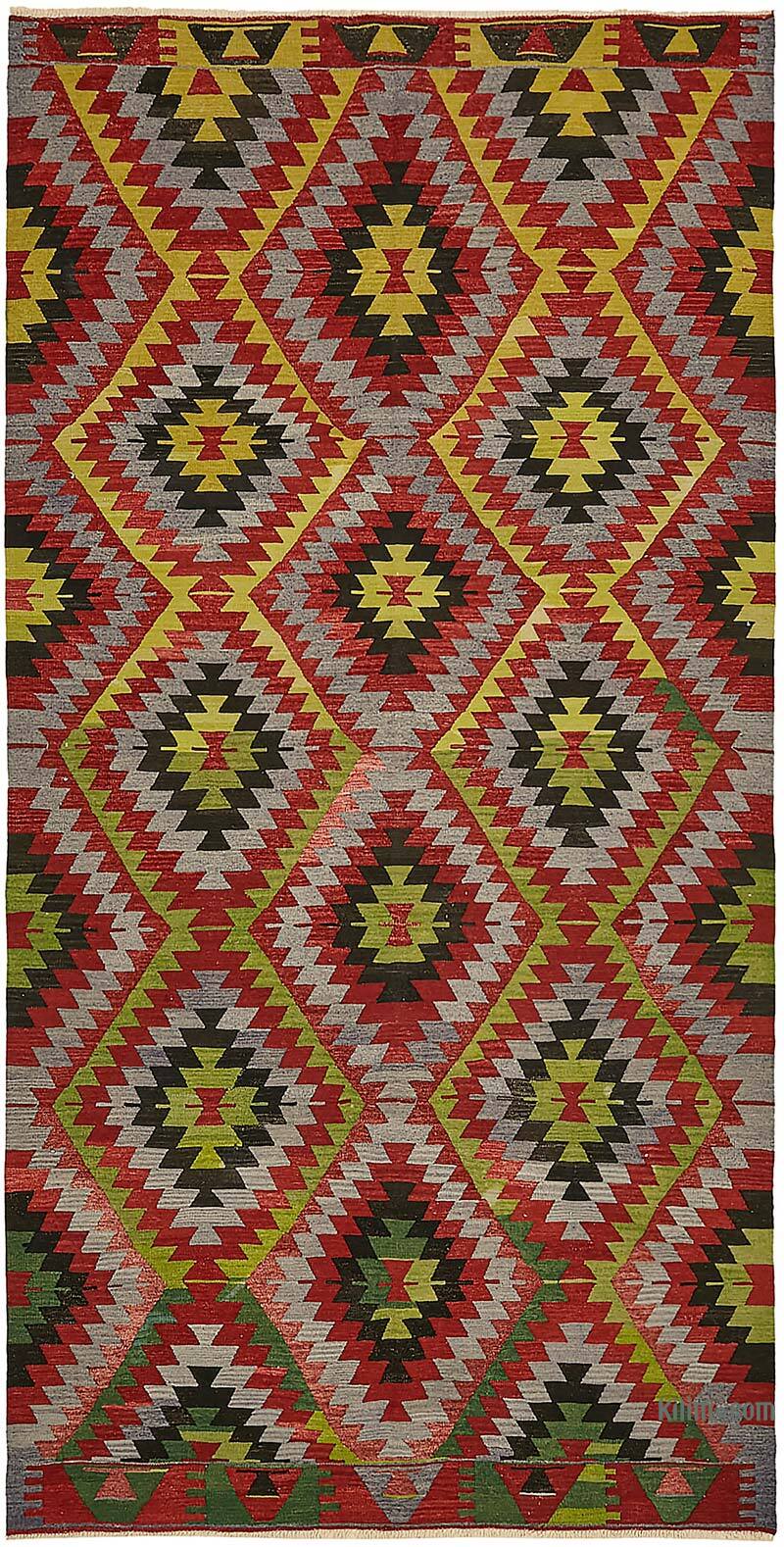 Vintage Anatolian Kilim Rug - 5' 11" x 11' 6" (71" x 138") - K0079169