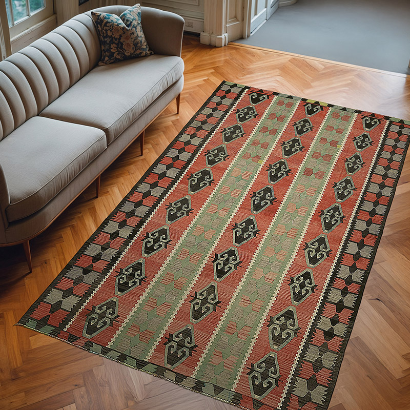 Vintage Anatolian Kilim Rug - 6' 5" x 10' 6" (77" x 126") - K0079179