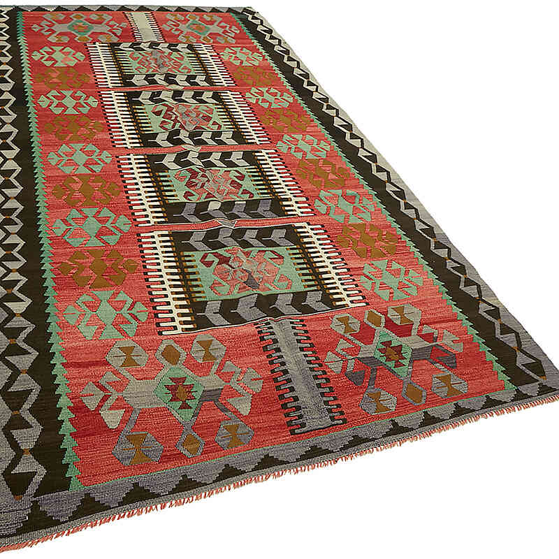 Vintage Anatolian Kilim Rug - 5' 10" x 11' 7" (70" x 139") - K0079184